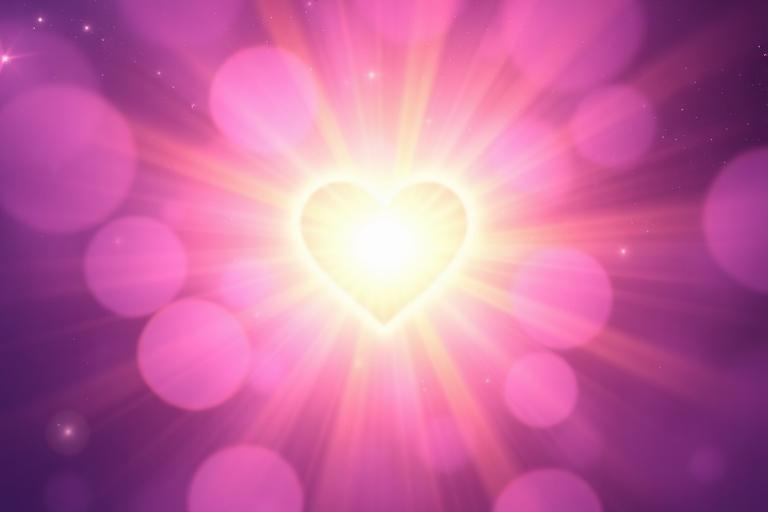 Radiant heart of golden light — embracing more joy